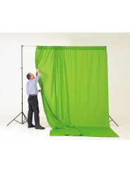 Chromakey Curtain 3 x 3.5m Green Lastolite by Manfrotto - 
Chromakey background for video chroma keying
Stretches to remove crea