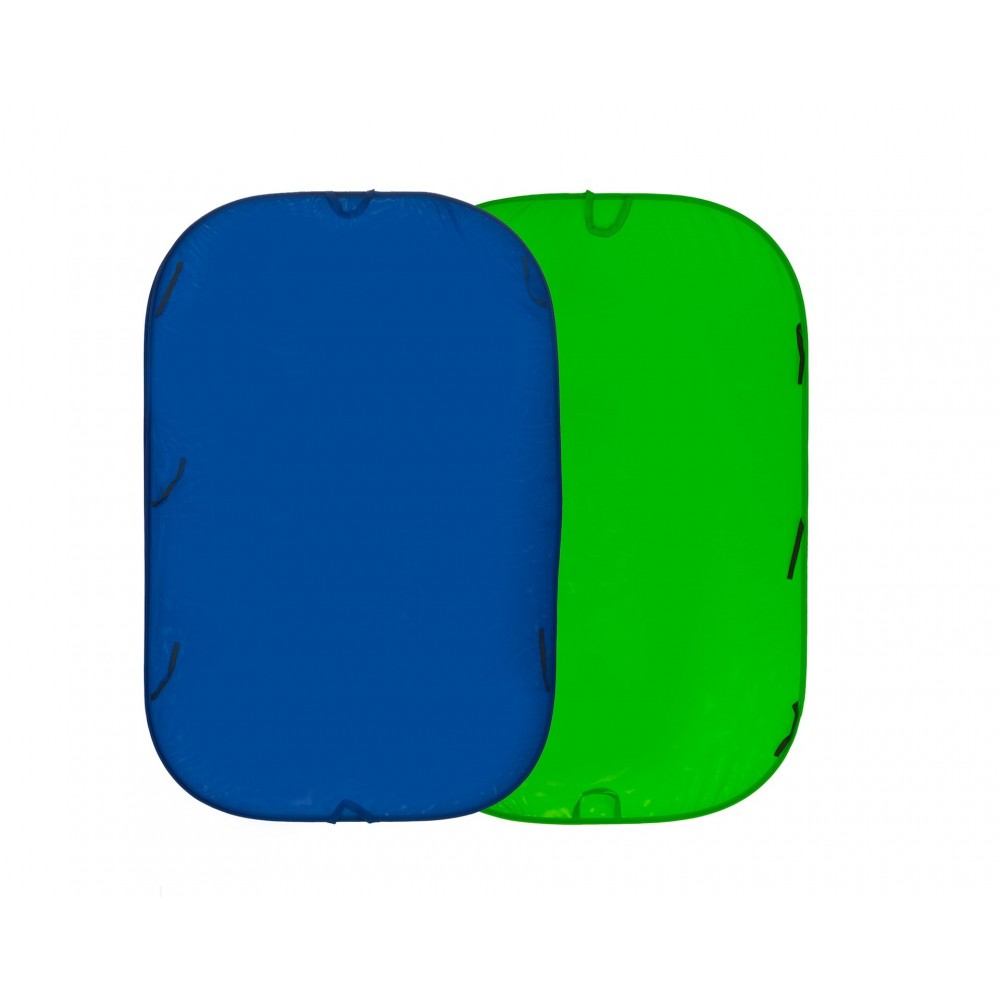 Zusammenklappbarer Hintergrund 1,8 x 2,1 m Chromakey Blau/Grün Lastolite by Manfrotto - Doppelseitig Tragbar und schnell aufgeba