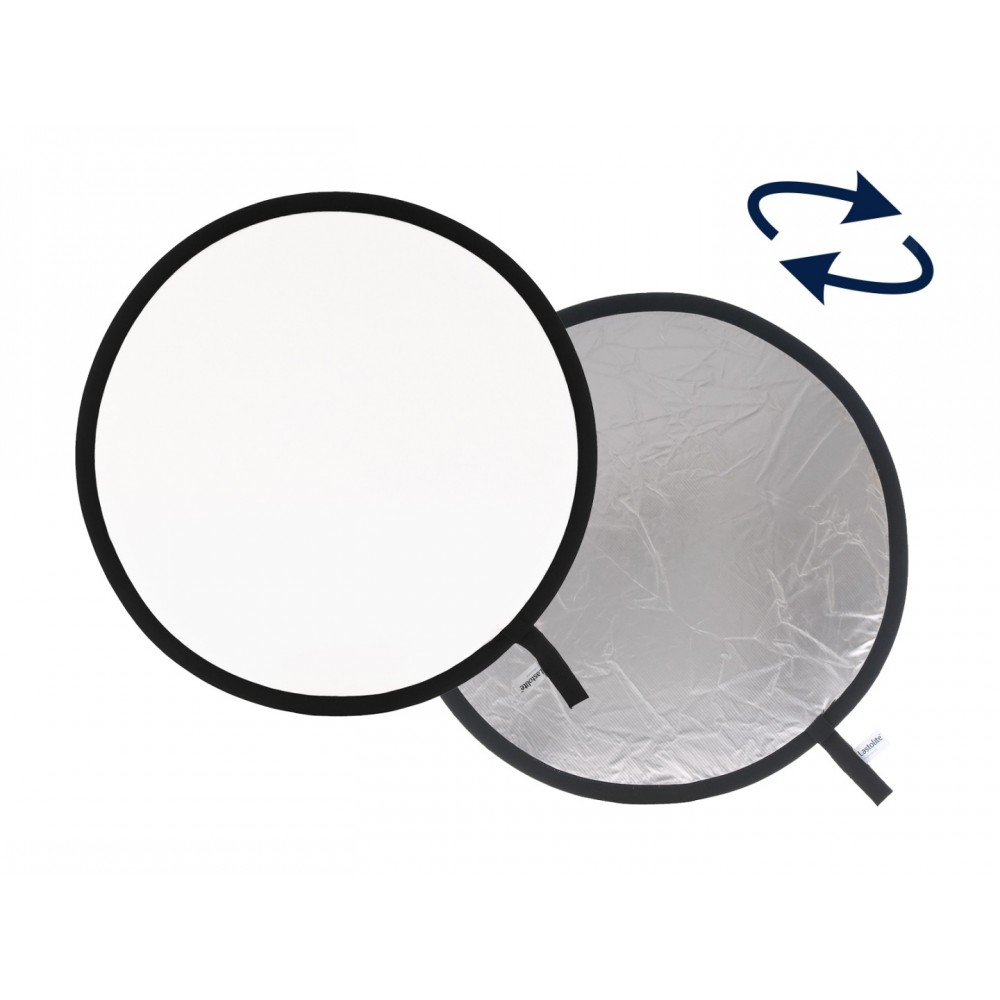 Collapsible Reflector 50cm Silver/White Lastolite by Manfrotto - 
Collapsible and reversible
Carry bag included
Collapses to a t
