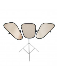 Triflector MKII Gestell + Sunfire/Silber Panels Lastolite von Manfrotto - 
Perfekt für Makeover und Modeaufnahmen
Verleiht