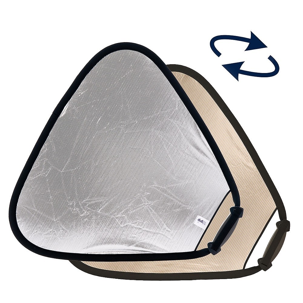 Trigrip Reflector 75cm Sunlite/Soft Silver Lastolite by Manfrotto - 
Collapsible and reversible
Carry bag included
Allows to hol