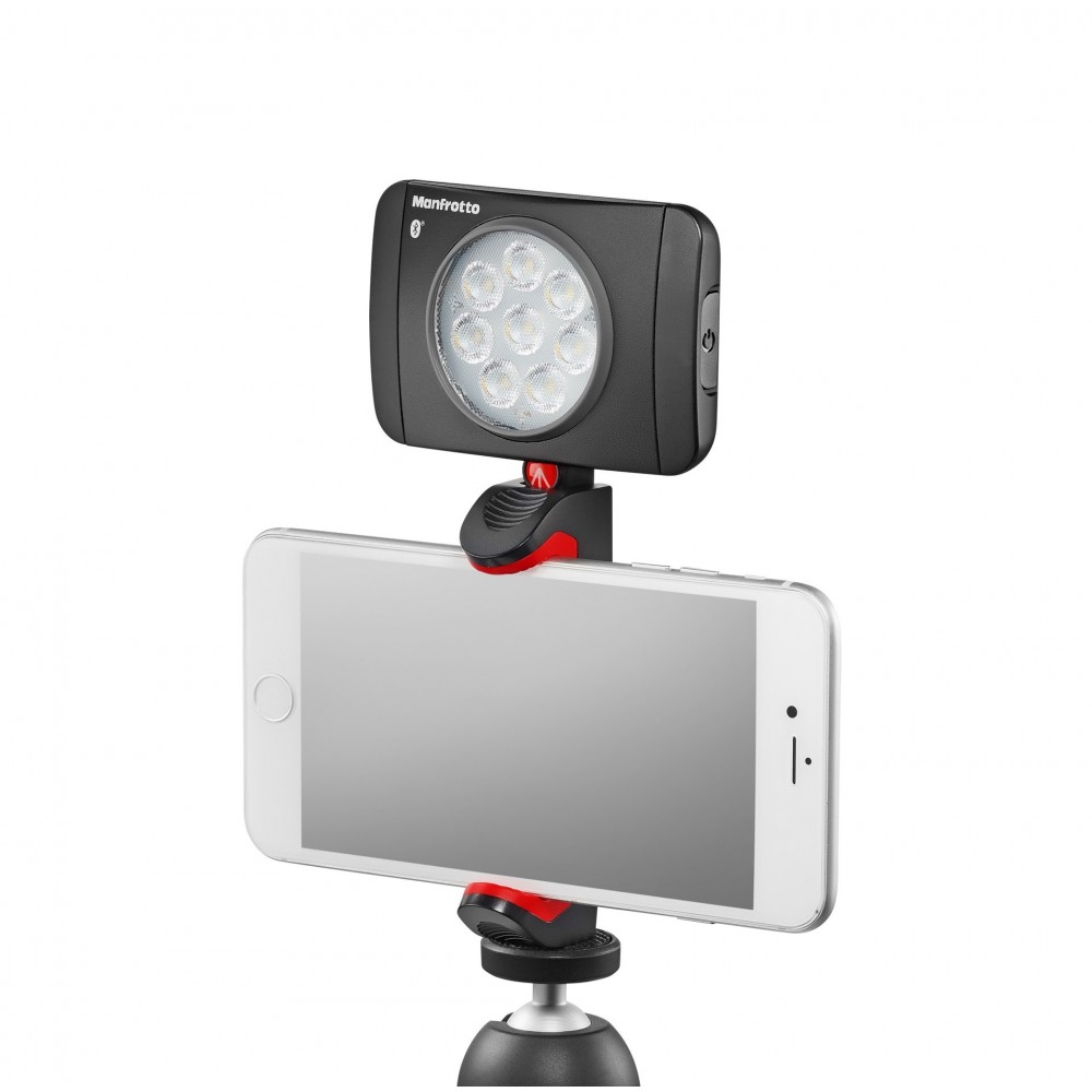 PIXI Smartphone buckle 60-104mm Manfrotto - 
Holds smartphone with widths of 60mm – 104mm
Universal tripod and lighting connecti