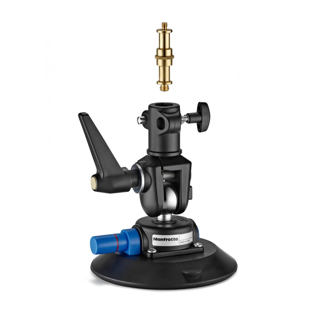 VR 360 Suction cup with joint and adapter Manfrotto - 
Suction cup for flat non-porous surfaces
Ball-joint socket to move the 36