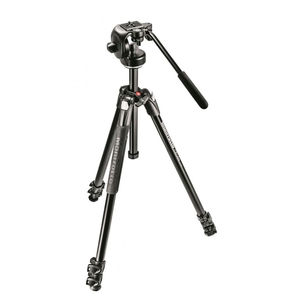 290 Xtra Alu 3-Section Tripod Kit with 128RC Fluid Head Manfrotto - 
Total shooting flexibility with 4 leg angle positions
Stead