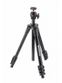 Compact Light aluminium tripod with ball head, black Manfrotto - 
Extremely compact, take it anywhere
Ball head with one knob to